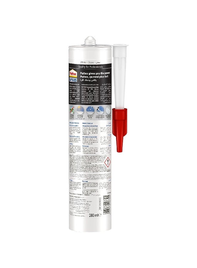 Pattex Kitchen and Bath Premium Long Lasting Silicone Sealant White 280ml 2595613 - Image 2